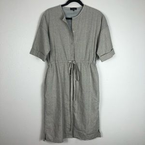Roolee button down taupe dress linen cotton S-M